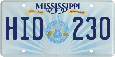 MS license plate HID230