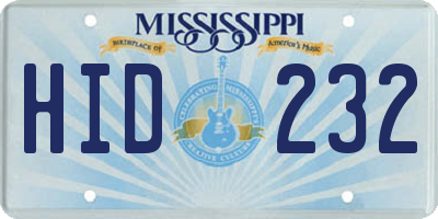 MS license plate HID232