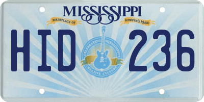 MS license plate HID236