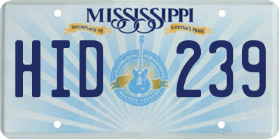 MS license plate HID239
