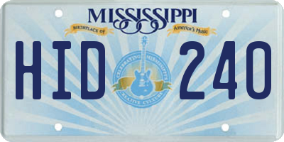 MS license plate HID240