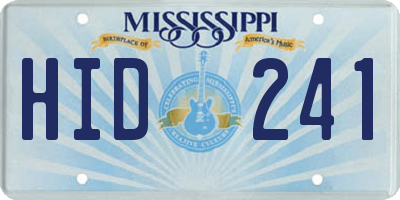 MS license plate HID241