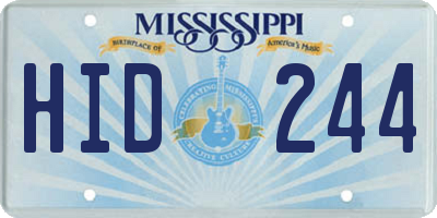 MS license plate HID244