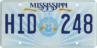 MS license plate HID248