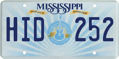MS license plate HID252
