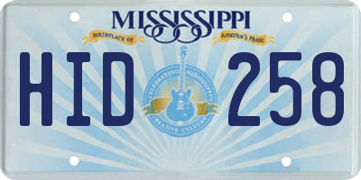 MS license plate HID258