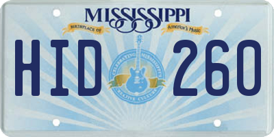 MS license plate HID260