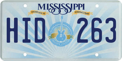 MS license plate HID263