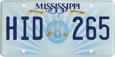MS license plate HID265
