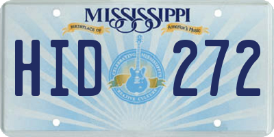 MS license plate HID272