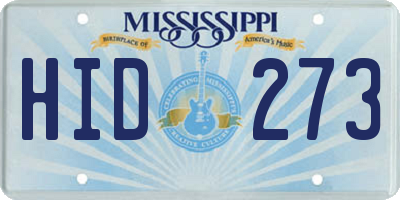 MS license plate HID273