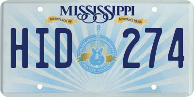 MS license plate HID274