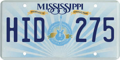 MS license plate HID275