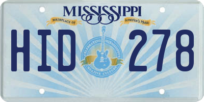 MS license plate HID278