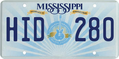 MS license plate HID280