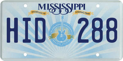 MS license plate HID288