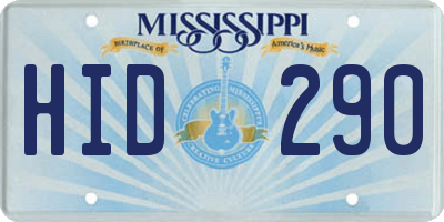 MS license plate HID290