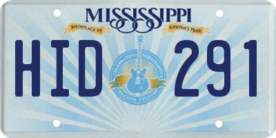 MS license plate HID291