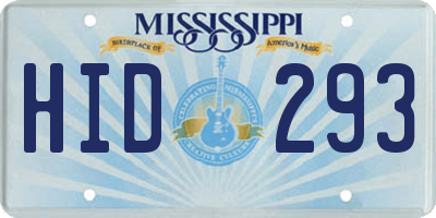 MS license plate HID293