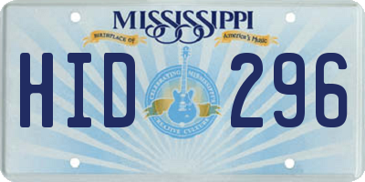 MS license plate HID296
