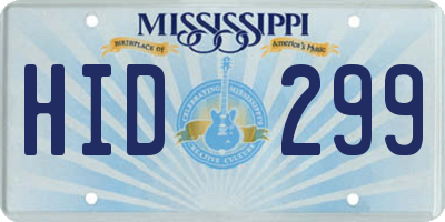 MS license plate HID299