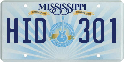 MS license plate HID301