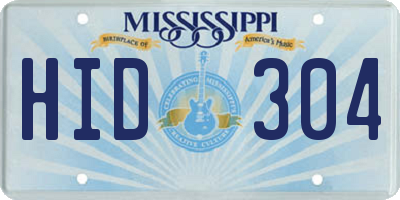 MS license plate HID304