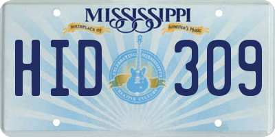 MS license plate HID309