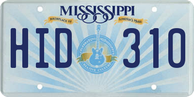 MS license plate HID310