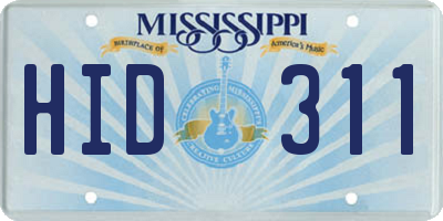 MS license plate HID311