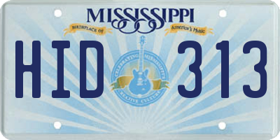 MS license plate HID313