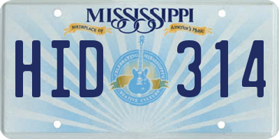 MS license plate HID314
