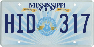 MS license plate HID317