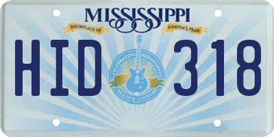 MS license plate HID318