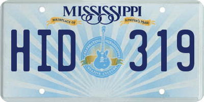 MS license plate HID319