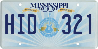 MS license plate HID321