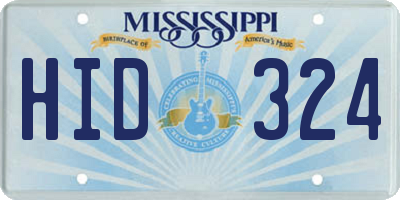 MS license plate HID324