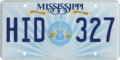 MS license plate HID327