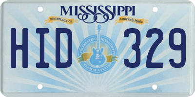 MS license plate HID329