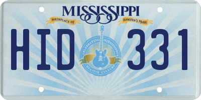 MS license plate HID331