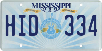 MS license plate HID334
