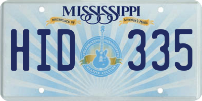 MS license plate HID335