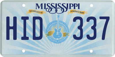 MS license plate HID337
