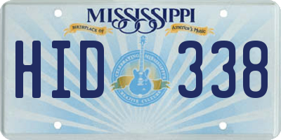 MS license plate HID338