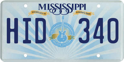 MS license plate HID340