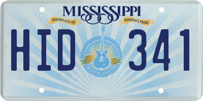 MS license plate HID341