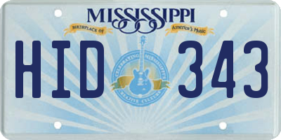 MS license plate HID343