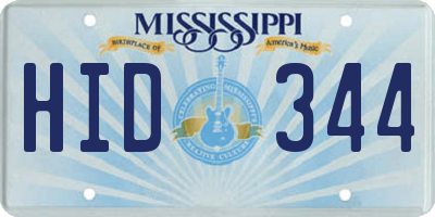 MS license plate HID344