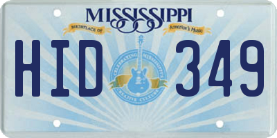 MS license plate HID349