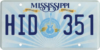 MS license plate HID351